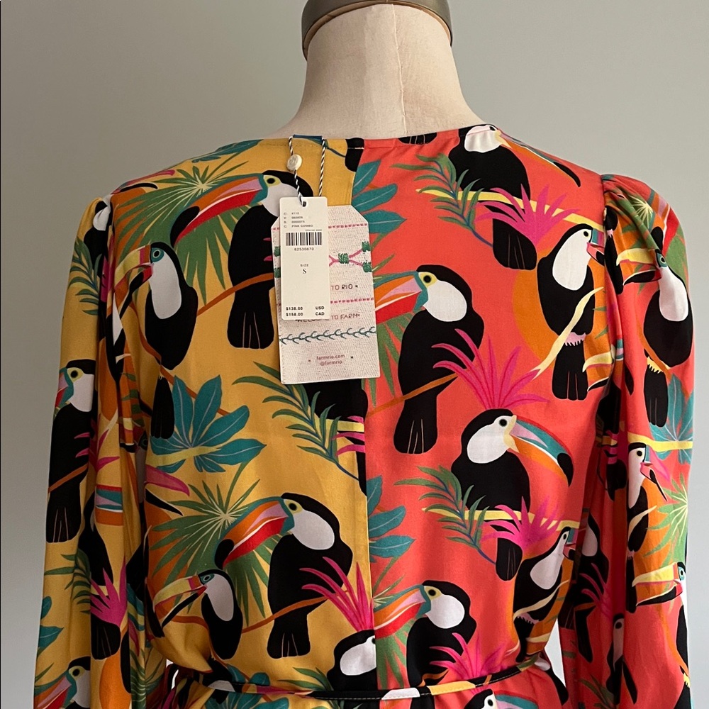 Farm Rio Tropical Print Wrap Top - Picture 7 of 13